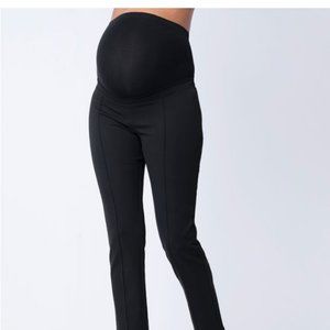 Slim Leg Black maternity pants - over the bump